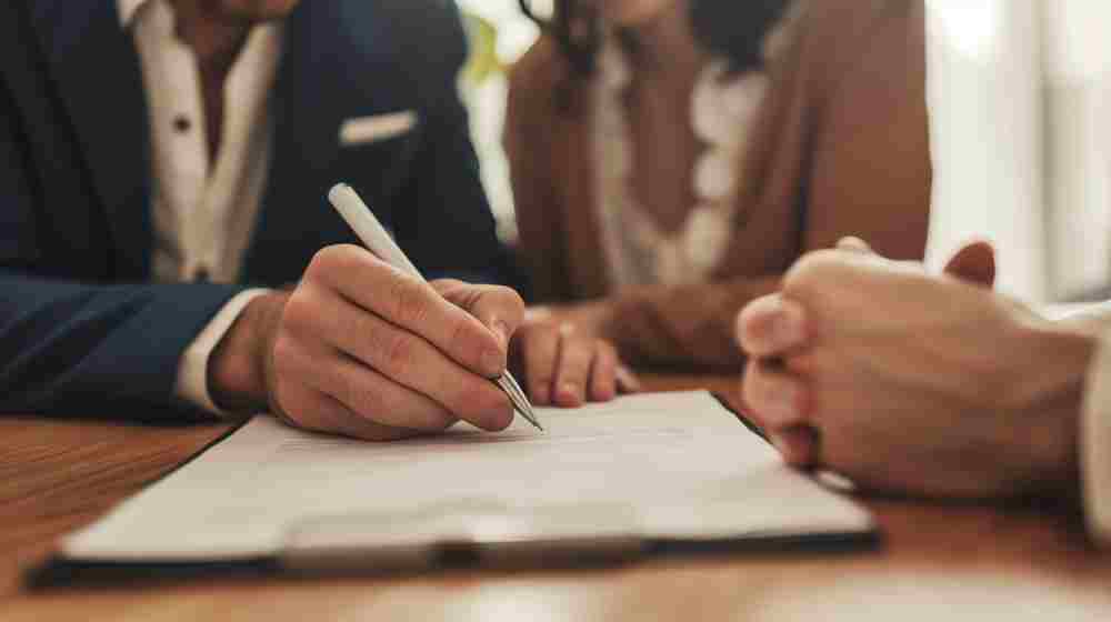 Couple siging prenup