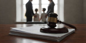family court decision with gavel and legal documents